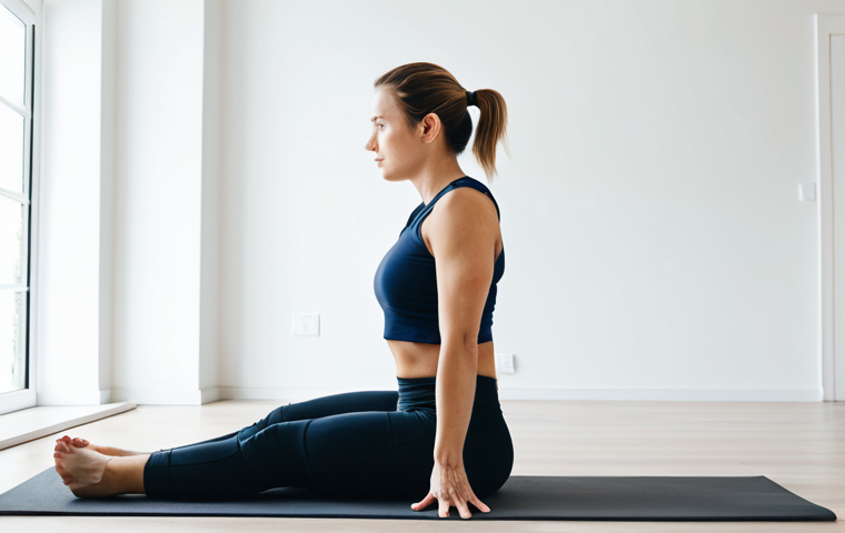 근골격계 질환 관리법 - **Prompt:** A person working at an ergonomically designed desk in a bright, modern office, ensuring ...