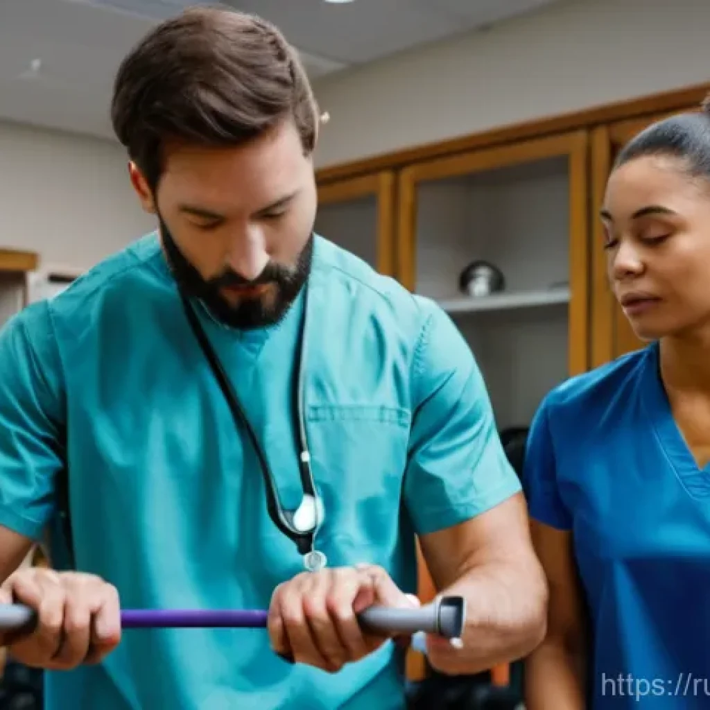 재활운동과 요가 차이 - **Image Prompt 1: Focused Rehabilitation Session**
"A 30-year-old male, dressed in comfortable a...